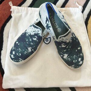 Rothy's The Original Slip On Sneaker in Blue/Green/White